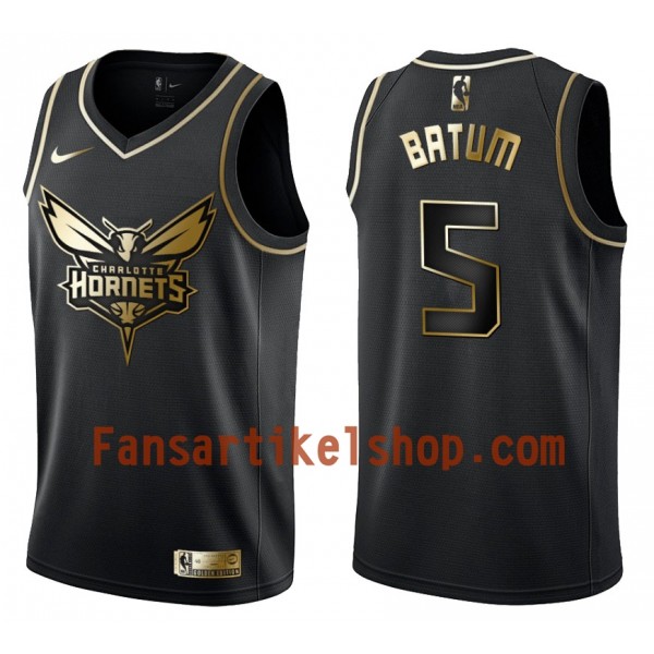 NBA Charlotte Hornets Trikot Nicolas Batum 5 Nike Schwarz Golden Edition Swingman - Herren NBA Charlotte Hornets Trikot Nicolas Batum 5 Nike Schwarz Golden Edition Swingman - Herren